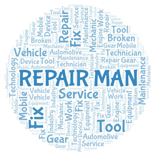 Nuvem Palavras Homem Reparador Wordcloud Feito Apenas Com Texto — Fotografia de Stock