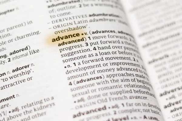 Word Phrase Advance Dictionary Highlighted Marker — Stock Photo, Image