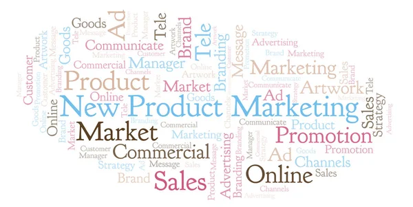 Word cloud with text New Product Marketing. Wordcloud made with text only.