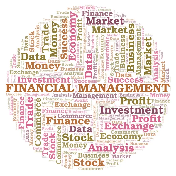 Financieel Management Word Cloud Wordcloud Gemaakt Met Alleen Tekst — Stockfoto