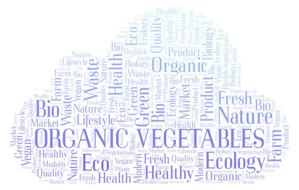 Wortwolke Für Bio Gemüse Wortwolke Nur Mit Text — Stockfoto