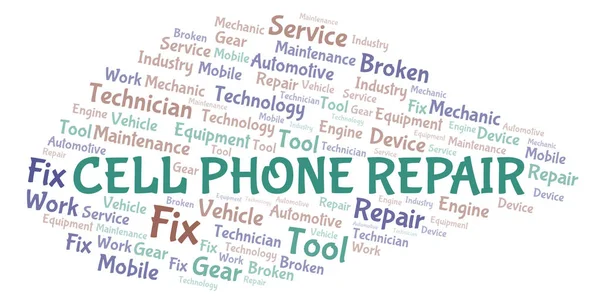 Cell Phone Reparera Word Cloud Wordcloud Gjorda Med Endast Text — Stockfoto