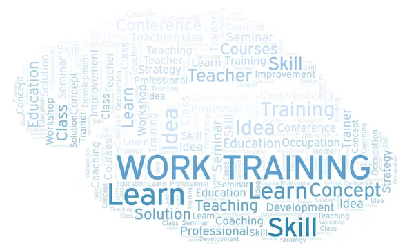 Work Training Word Облако Wordcloud Made Text Only — стоковое фото