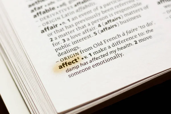 Word Phrase Affect Dictionary Highlighted Marker — Stock Photo, Image
