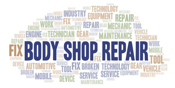 Body Shop Repair word cloud. Wordcloud made with text only.