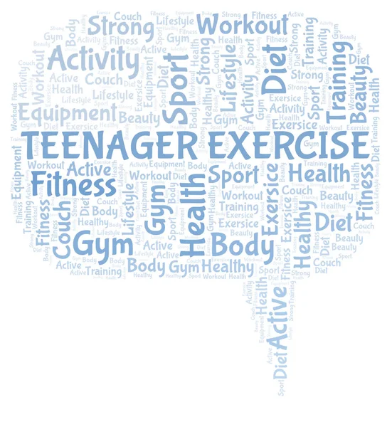 Adolescent Exercice Nuage Mots Wordcloud Fait Avec Texte Seulement — Photo