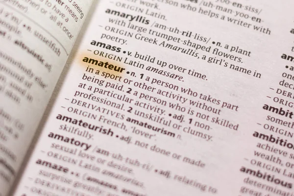 Word Phrase Amateur Dictionary Highlighted Marker — Stock Photo, Image