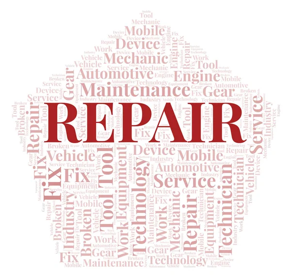 Reparar Nube Palabras Wordcloud Hecho Solo Con Texto — Foto de Stock