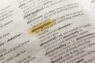 Sözcük veya tümceciğin yadsıma marker ile vurgulanan bir sözlük.