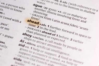 Sözcük veya tümceciğin devam marker ile vurgulanan bir sözlük.