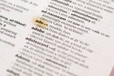 Marker ile vurgulanan sözlüğe sözcük veya tümcecik Ado.