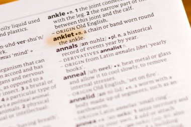 Sözcük veya tümceciğin marker ile vurgulanan bir sözlük halhal.