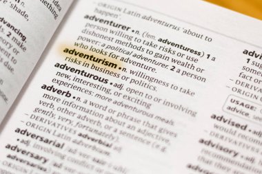 Sözcük veya tümceciğin marker ile vurgulanan bir sözlük maceracılık.