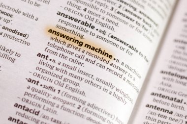 Sözcük veya tümceciğin marker ile vurgulanan bir sözlük telesekreter.