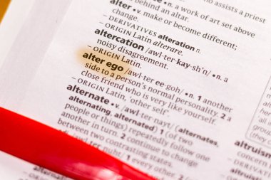 Sözcüğün veya tümceciğin Alter Ego Sözlükteki marker ile vurgulanan.