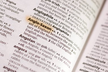 Sözcük veya tümceciğin Anglo-Sakson marker ile vurgulanan bir sözlük.