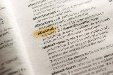 Sözcüğün veya tümceciğin bol marker ile vurgulanan Sözlükteki.