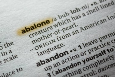 Sözcük veya tümceciğin Abalone marker ile vurgulanan bir sözlük.