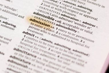 Sözcük veya tümceciğin marker ile vurgulanan bir sözlük giriş.