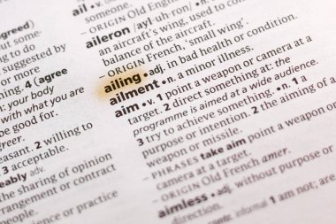 Sözcüğün veya tümceciğin hasta Sözlükteki marker ile vurgulanan.