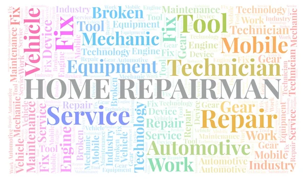 Home Repairman Word Cloud Wordcloud Made Text Only — Stock Photo, Image