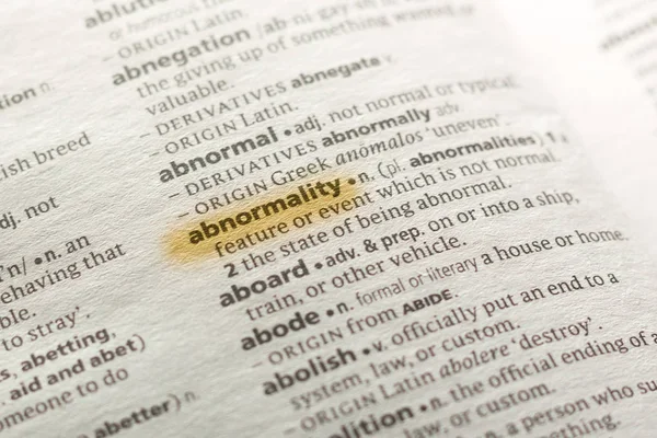 Word Phrase Abnormality Dictionary Highlighted Marker — Stock Photo, Image