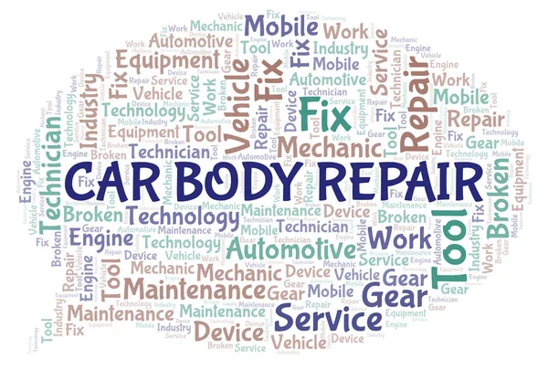 Auto Reparatie Van Het Lichaam Word Cloud Wordcloud Gemaakt Met — Stockfoto