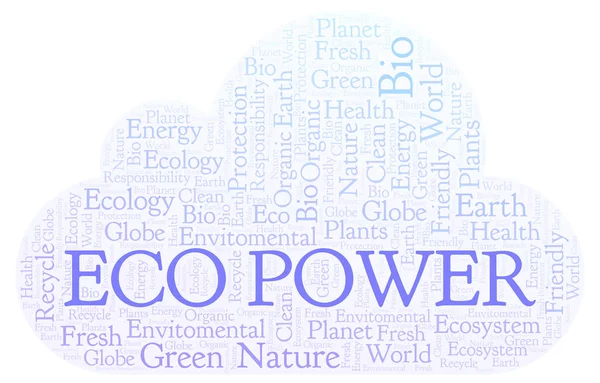 Öko Power Wortwolke Wordcloud Nur Mit Text Erstellt — Stockfoto