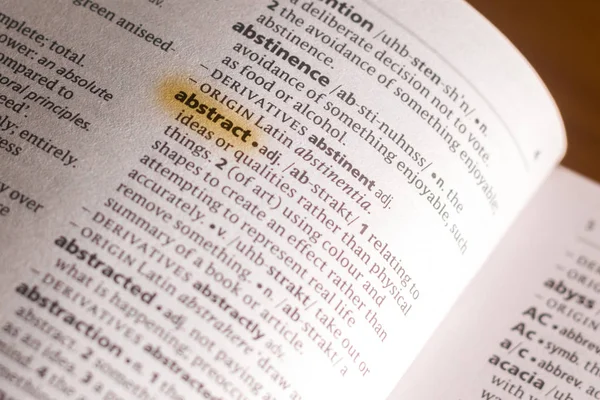 Mot Phrase Résumé Dans Dictionnaire Surligné Avec Marqueur — Photo