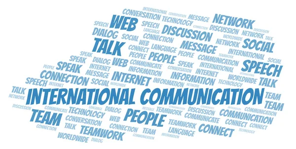 Internationale Communicatie Word Cloud Wordcloud Gemaakt Met Alleen Tekst — Stockfoto