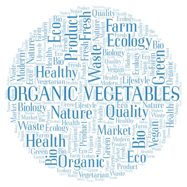 Orgánica Vegetales Palabra Nube Wordcloud Hecho Con Texto Solamente — Foto de Stock