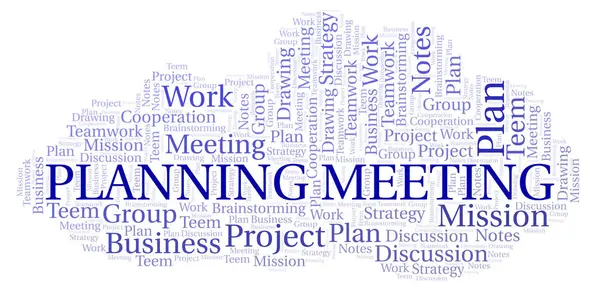 Planung Meeting Word Cloud Wordcloud Nur Mit Text — Stockfoto