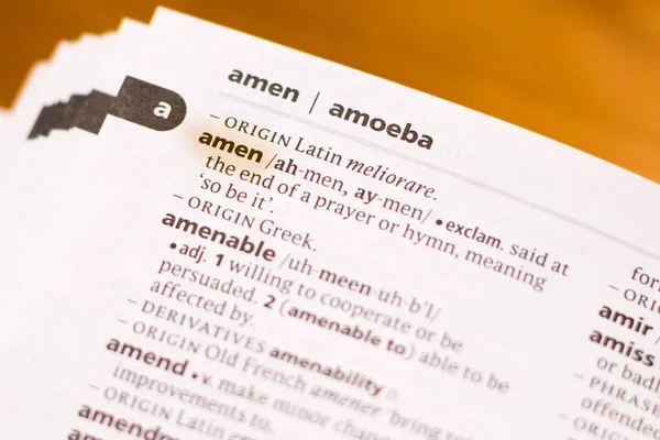 Word Phrase Amen Dictionary Highlighted Marker — Stock Photo, Image