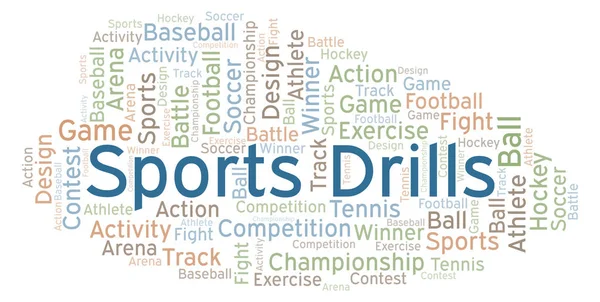 Sports Drills Word Cloud Made Text Only — Stock Photo, Image