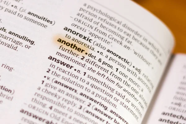 Word Phrase Another Dictionary Highlighted Marker — Stock Photo, Image