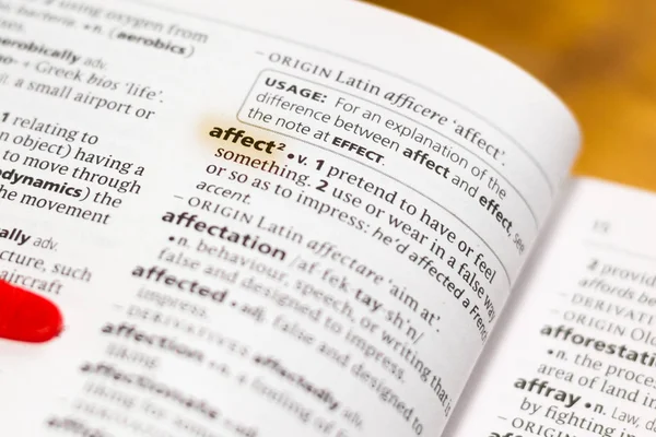 Word Phrase Affect Dictionary Highlighted Marker — Stock Photo, Image