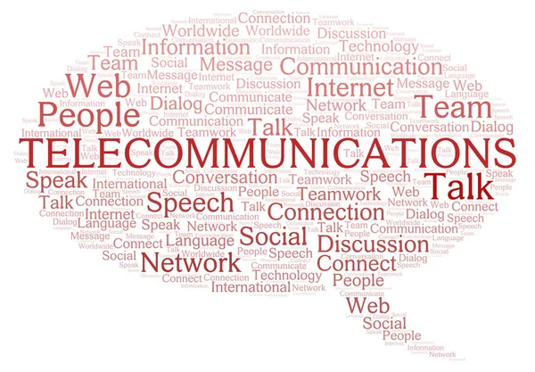 Telecommunicatie Word Cloud Wordcloud Gemaakt Met Alleen Tekst — Stockfoto