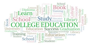 Üniversite eğitim kelime bulutu, yalnızca metin ile yapılan wordcloud.