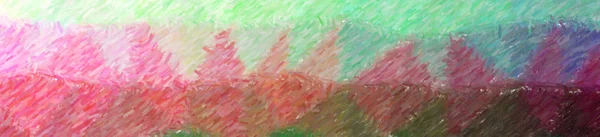 Illustration Crayon Couleur Rouge Vert Fond Haute Couverture Peinture Abstraite — Photo