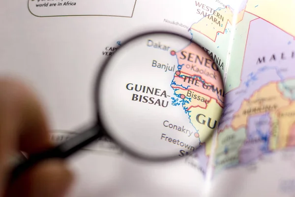 俄罗斯伊万诺夫斯克 2018年11月24日 世界地图上的几内亚比绍 — 图库照片