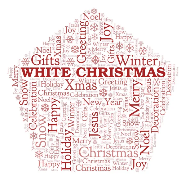 White Christmas Word Cloud Wordcloud Made Text Only — Stock Photo, Image