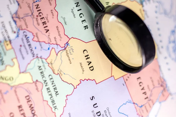 俄罗斯伊万诺夫斯克 2018年11月24日 世界地图上的乍得 — 图库照片