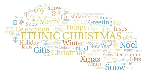 Ethnic Christmas Word Cloud Wordcloud Made Text Only — Stock Photo, Image