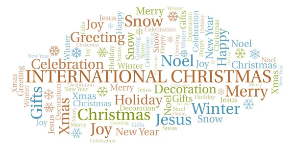 International Christmas Word Cloud Wordcloud Made Text Only — Stock Photo, Image