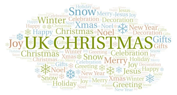 Uk Christmas word cloud. Wordcloud made with text only.