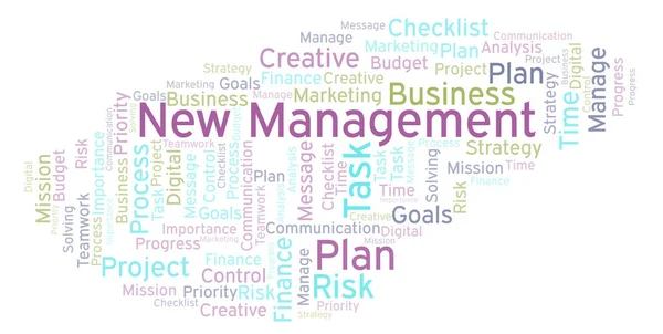New Management word cloud, made with text only