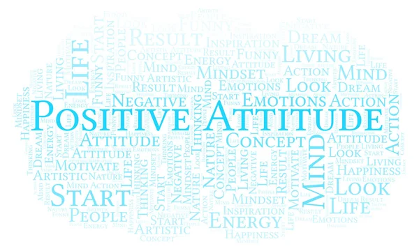 Positive Einstellung Wortwolke Nur Mit Text — Stockfoto