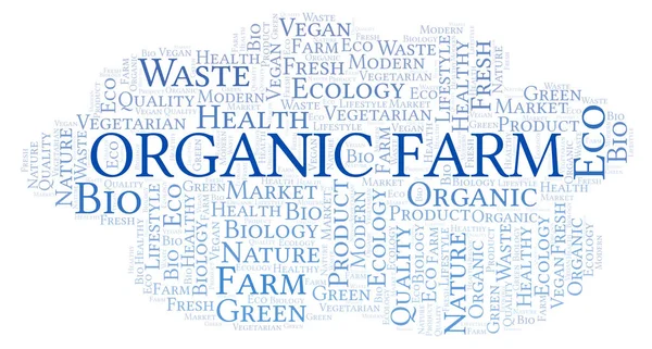 Organic Farm Word Cloud Wordcloud Текстом — стоковое фото