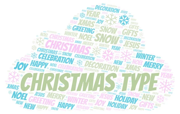 Kerst Type Word Cloud Wordcloud Gemaakt Met Alleen Tekst — Stockfoto