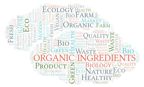 Organic Ingredients Word Cloud Wordcloud Made Text Only — Stock Photo, Image